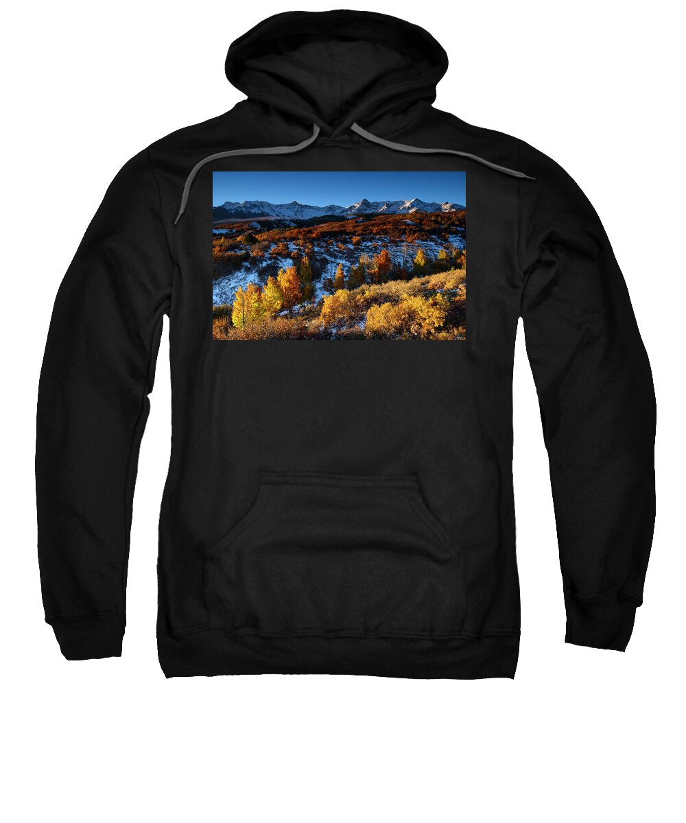 Colorado Sweatshirt featuring the photograph San Juan Sunrise by James Covello