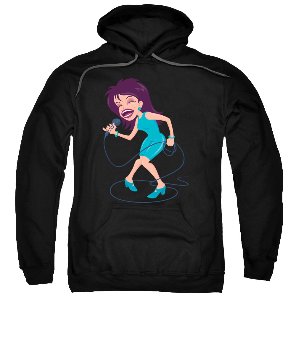 Artist Sweatshirt featuring the digital art Singing Diva Female Pop Star by John Schwegel