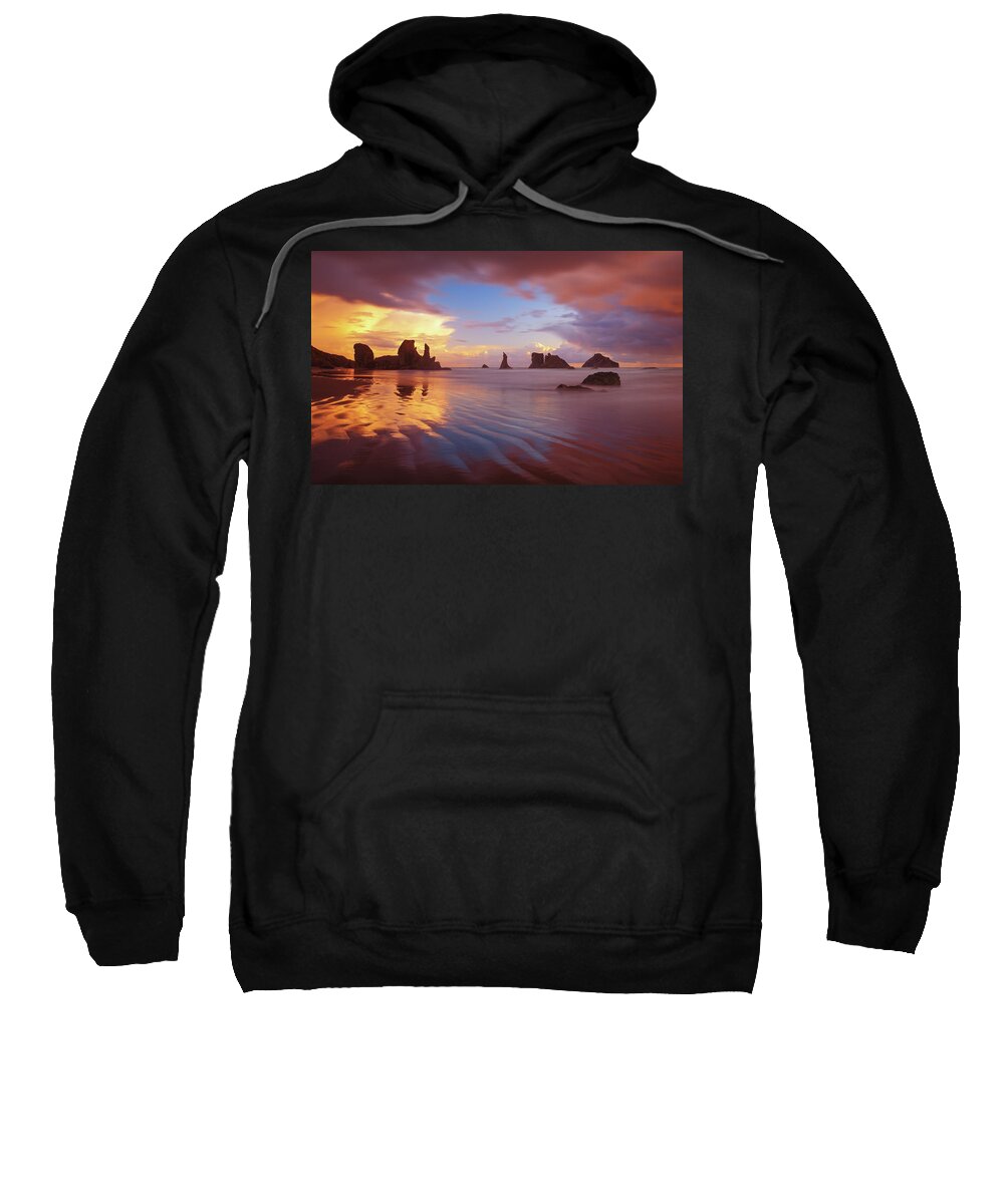 Oregon Sweatshirt featuring the photograph South Coast Sunset by Darren White