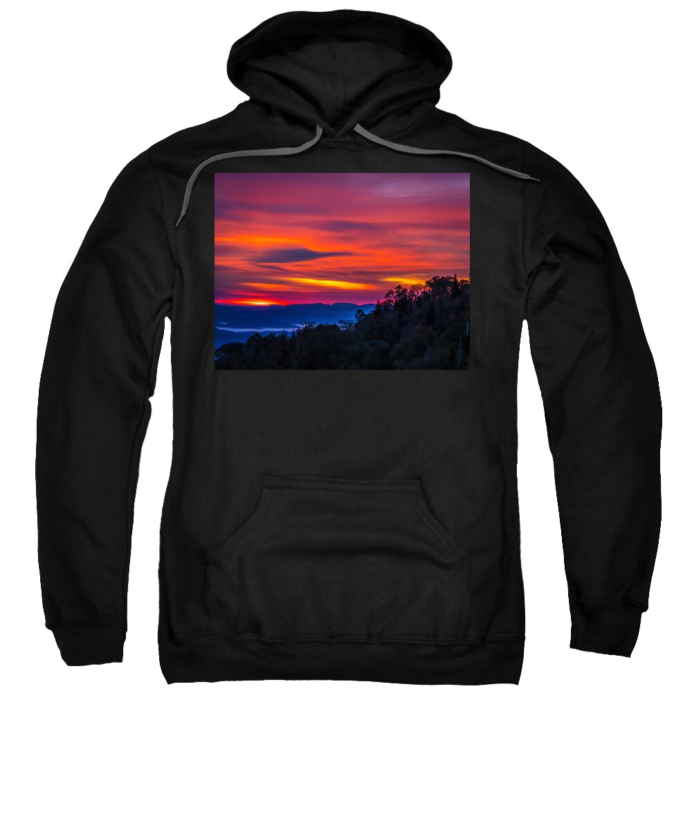 Blueridge Sweatshirt featuring the photograph Sunrise in the Smokies by Peggy Blackwell
