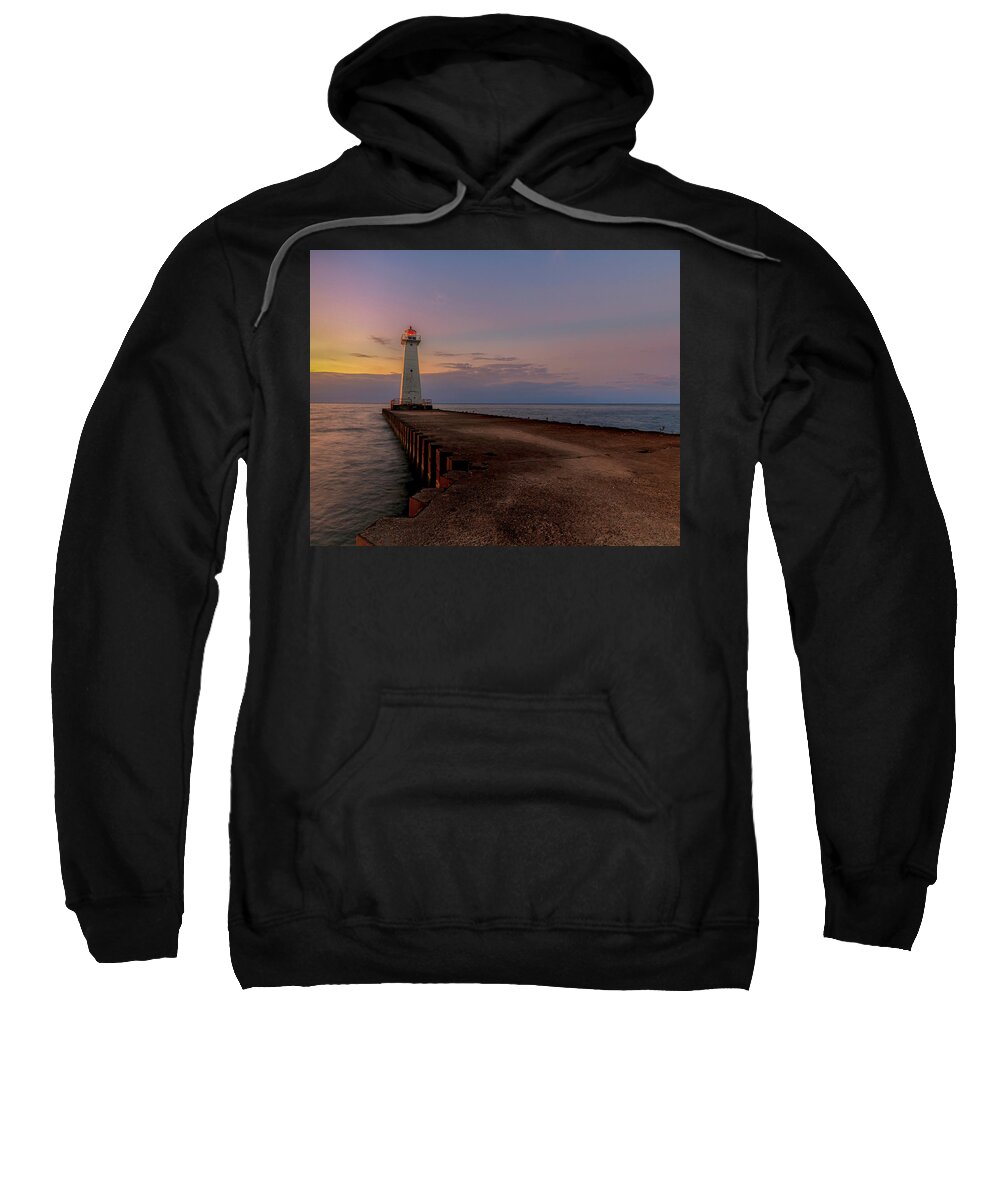 Sunset Sweatshirt featuring the photograph Sunset at Sodus Point by Rod Best