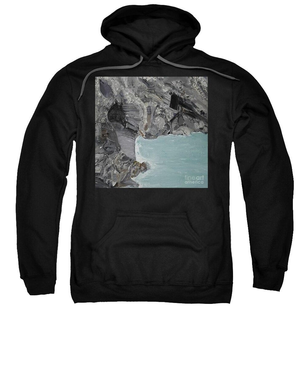 Acrylic Painting Sweatshirt featuring the painting The Cave by Denise Morgan