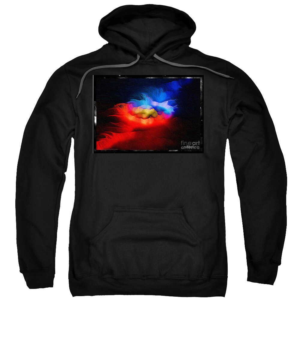 Abstract Sweatshirt featuring the mixed media The Continuum of Us - Breaking the Gridlock of Hate Number 2 by Aberjhani