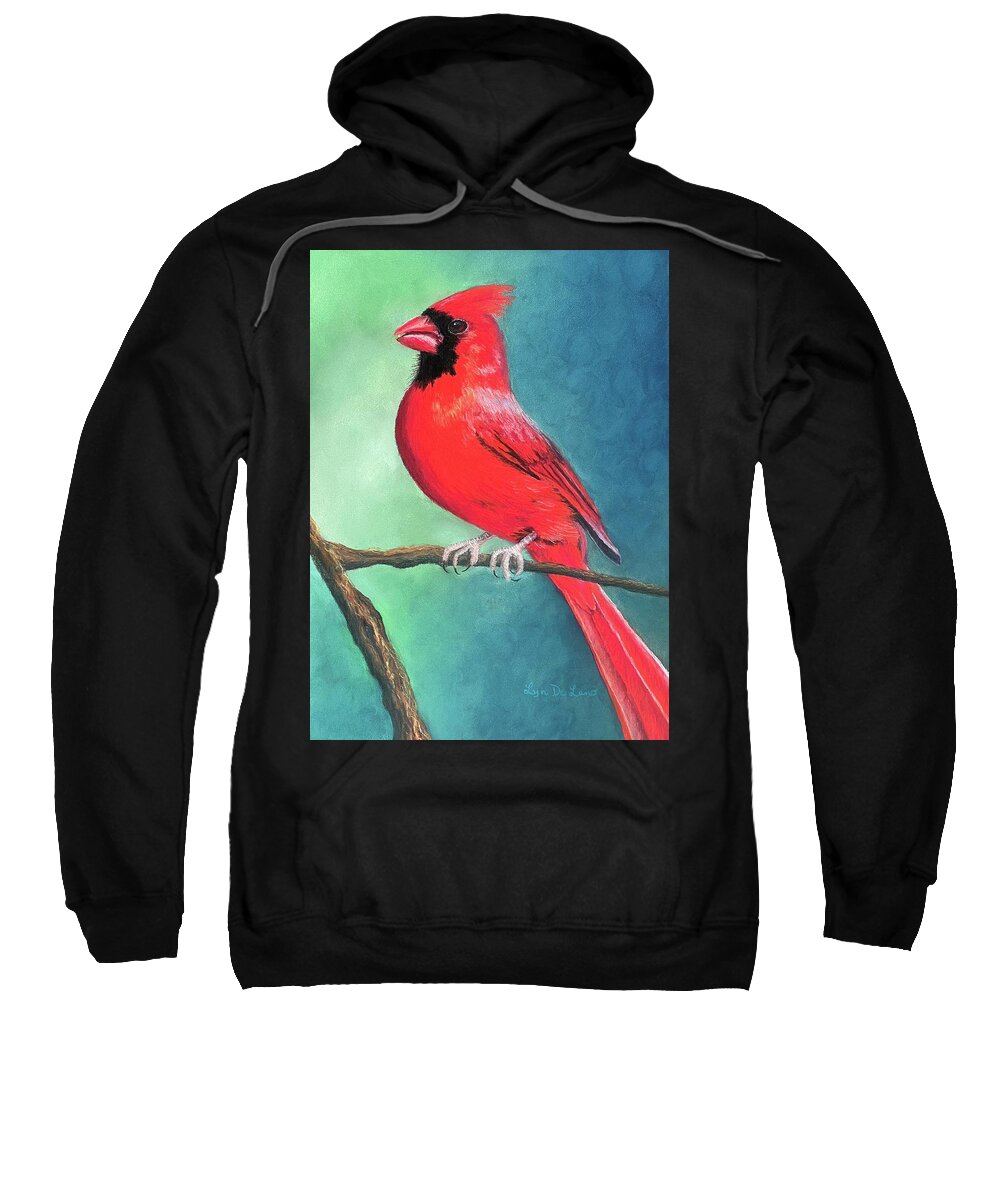Bird Sweatshirt featuring the pastel Cardinal #1 by Lyn DeLano