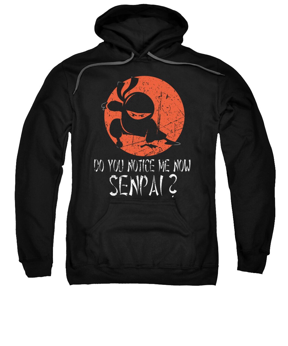 Ninja Sweatshirt featuring the digital art Do you notice me now Senpai Ninja Manga Anime #1 by Toms Tee Store