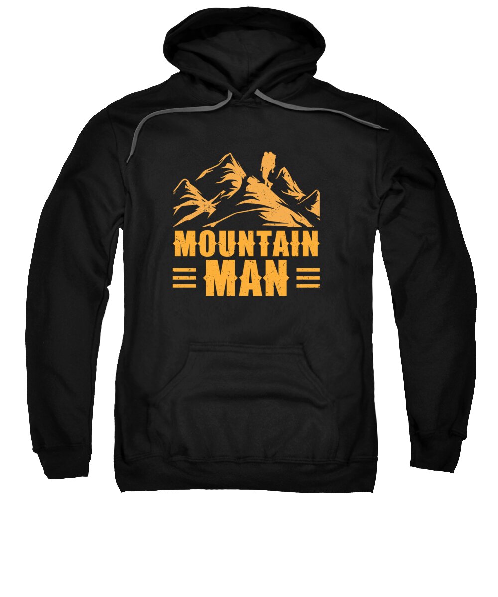 Mountain Hiking Sweatshirt featuring the digital art Mountain Hiking Fathers Day Wildlife Dad Climbing #1 by Toms Tee Store
