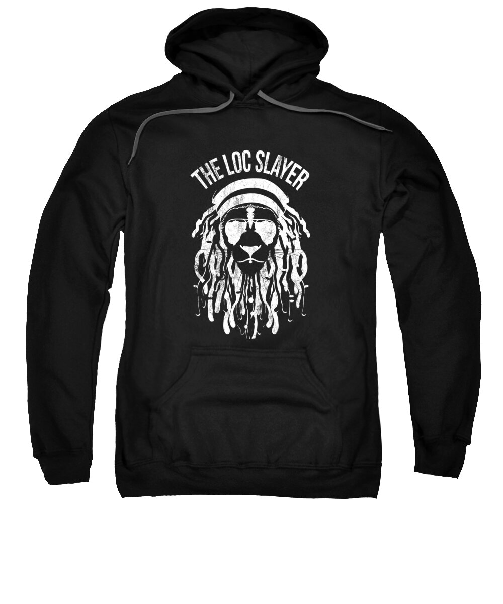 Funny Sweatshirt featuring the drawing Natural Hair Locs Distressed Dreadlocks #1 by Noirty Designs