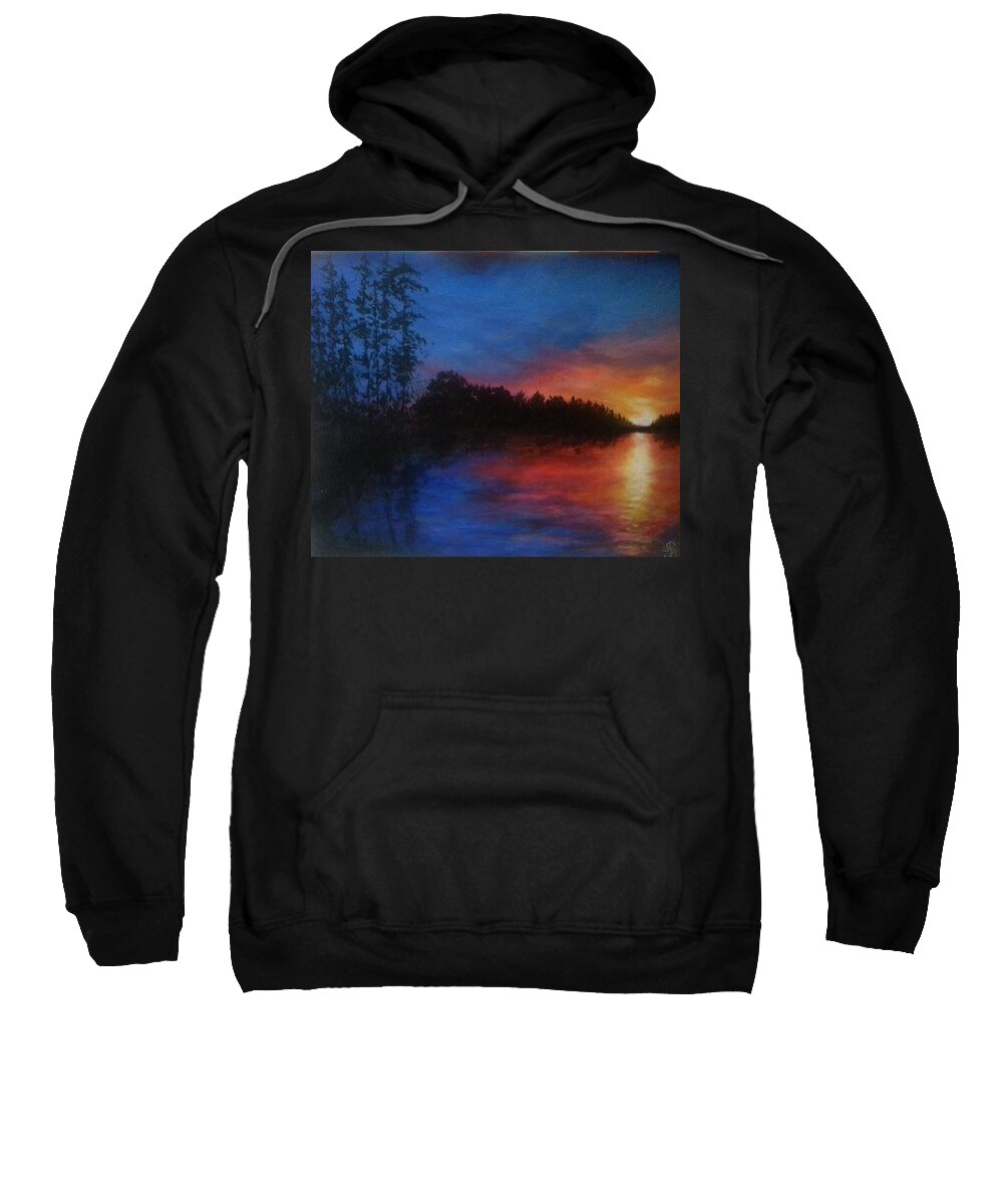 Chromatic Sweatshirt featuring the painting Sunset Addict by Jen Shearer