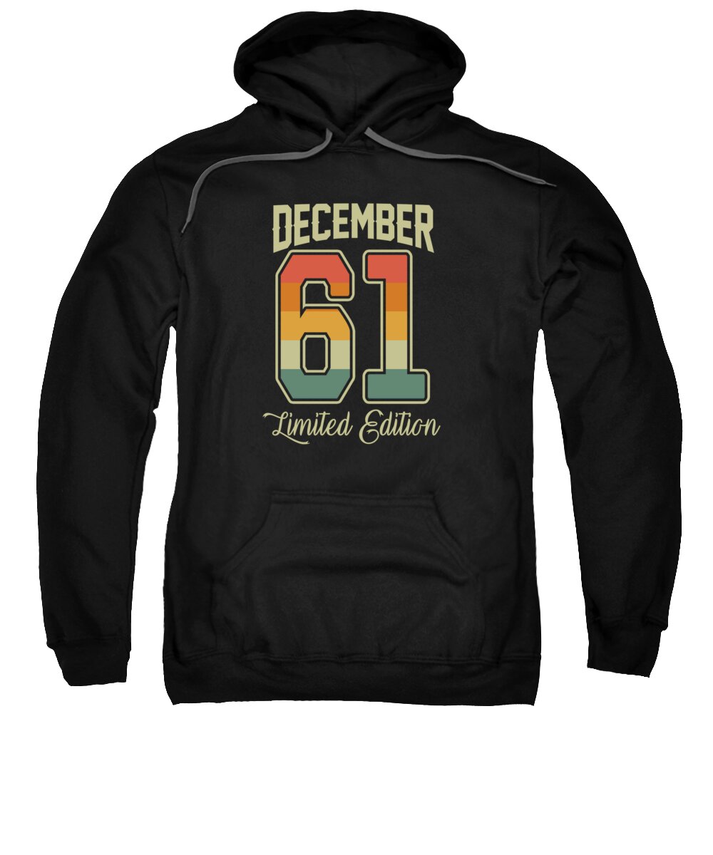 1961 Sweatshirt featuring the digital art Vintage 60th Birthday December 1961 Sports Gift by J M