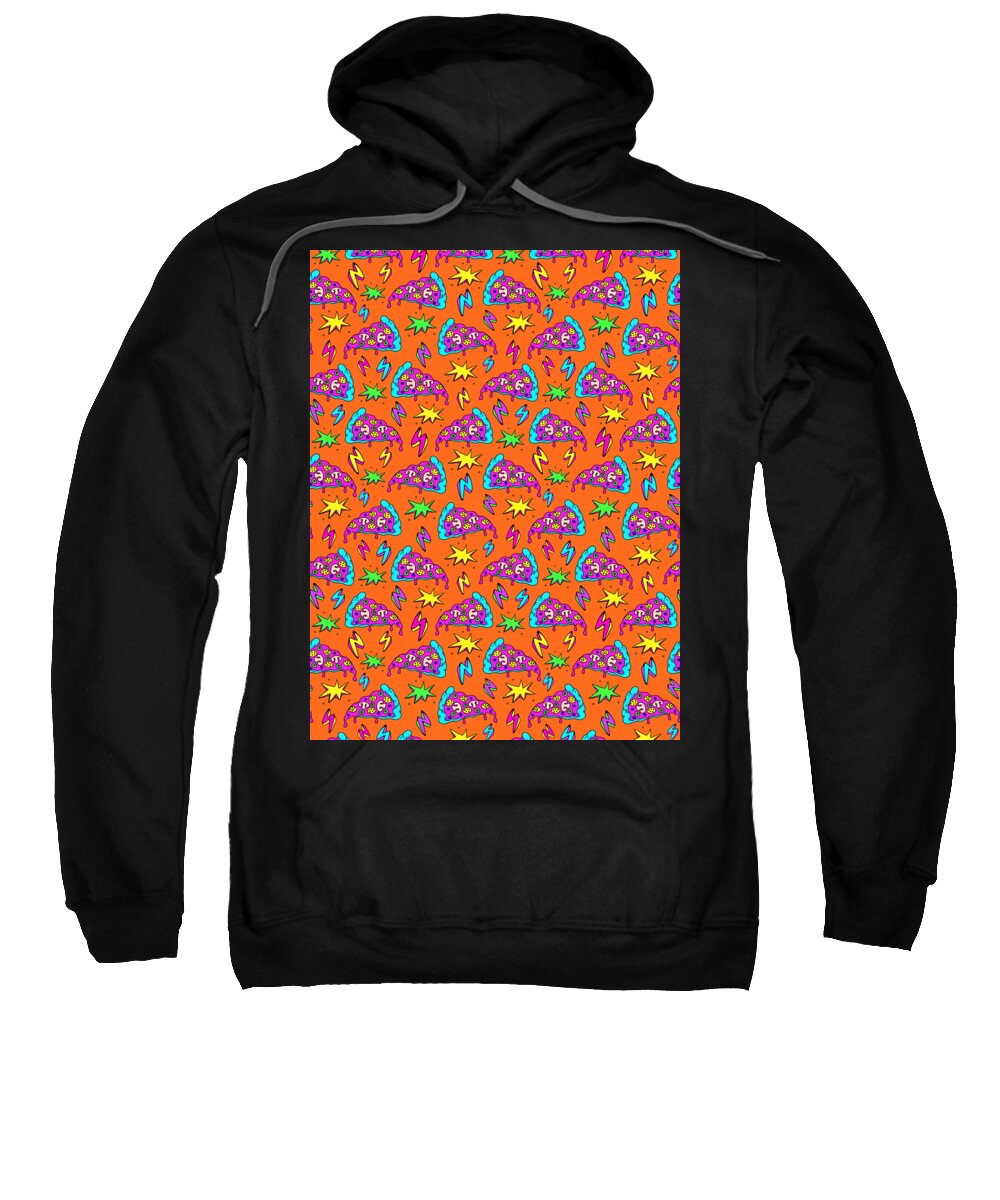 Slices Sweatshirt featuring the digital art Pizza Pattern Fast Food Cheese Italian #12 by Mister Tee