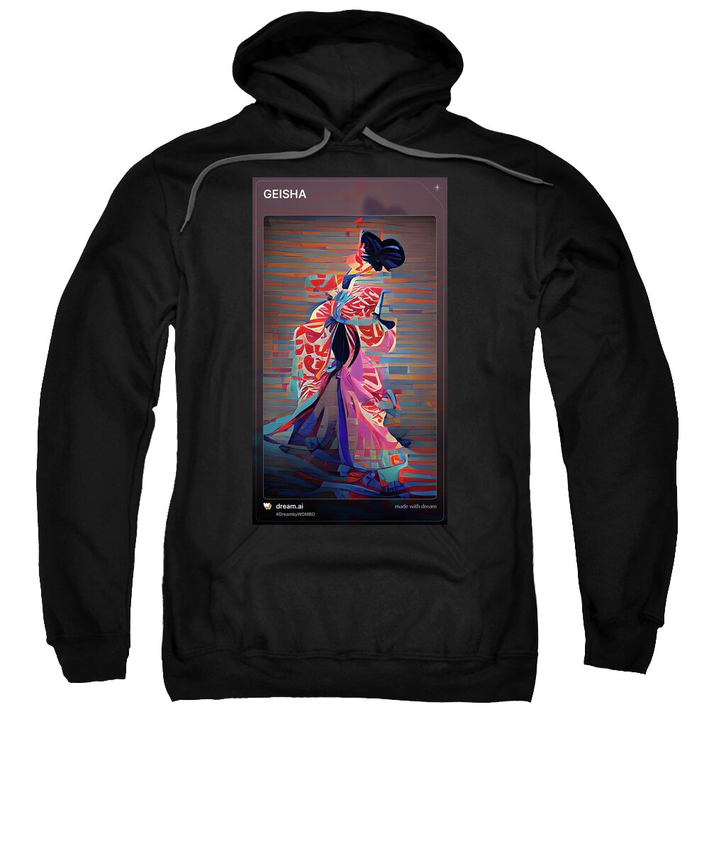 Geisha Sweatshirt featuring the digital art Geisha 3 by Denise F Fulmer
