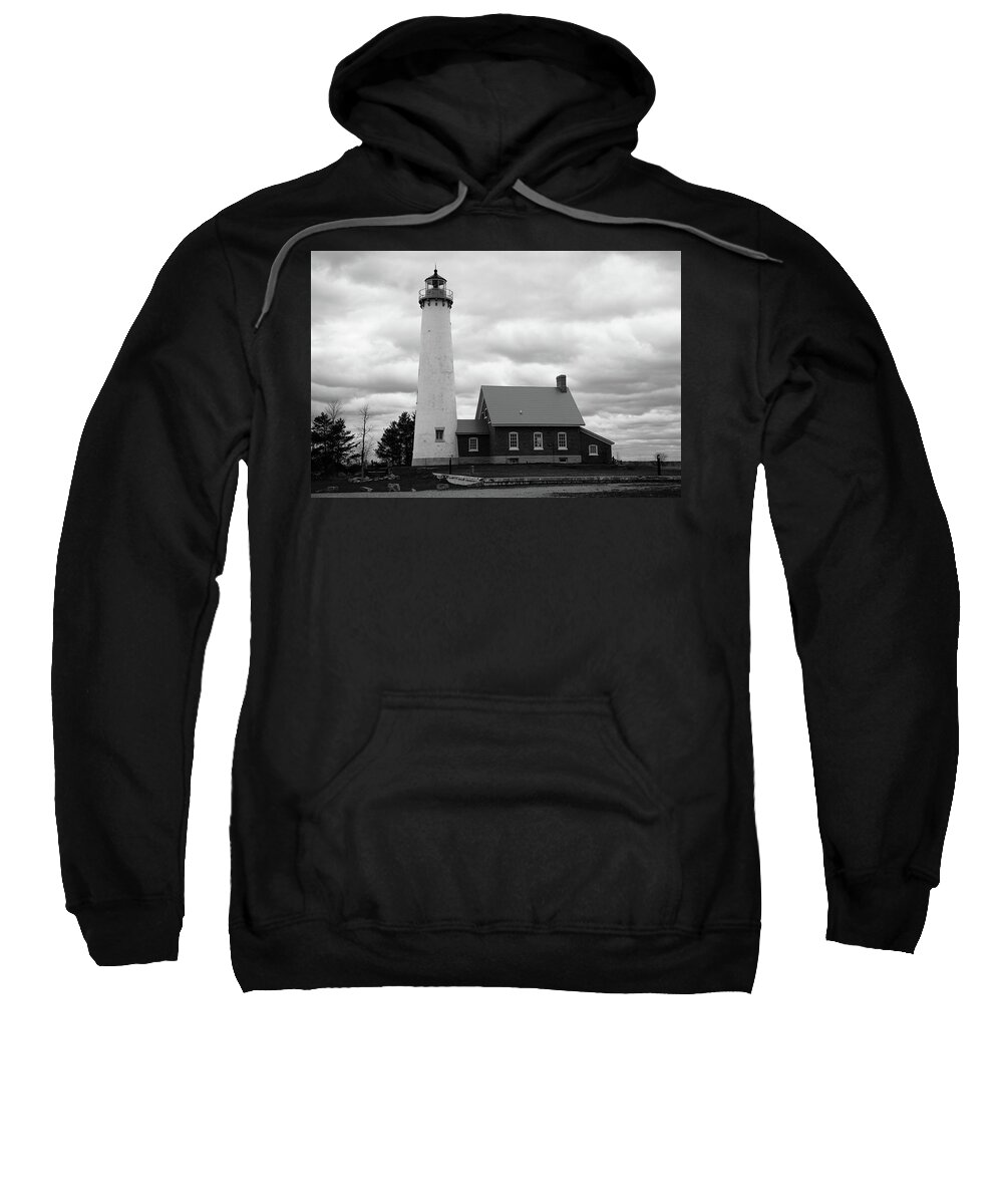 America Sweatshirt featuring the photograph Lighthouse - Tawas Point Michigan #1 by Frank Romeo