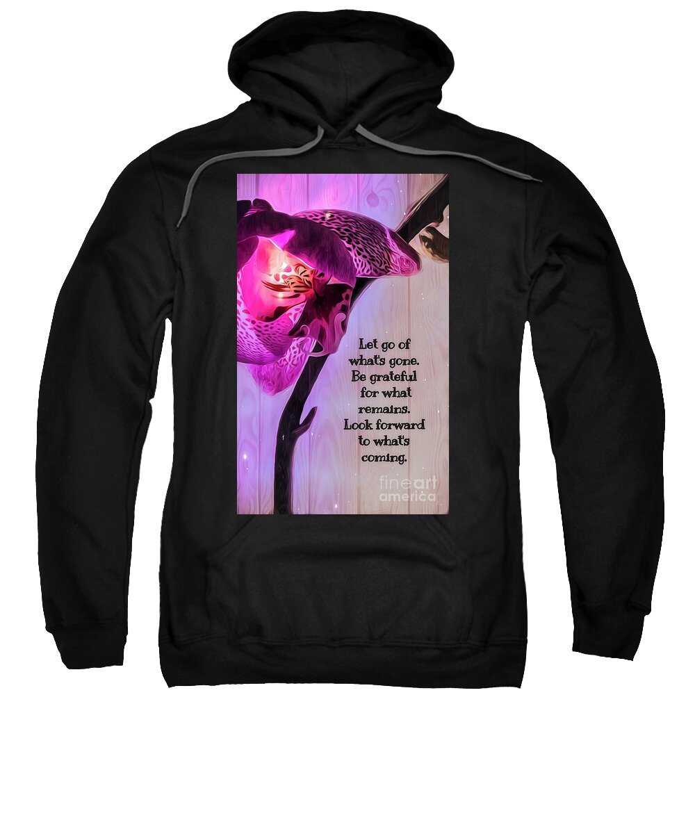 Orchid Sweatshirt featuring the mixed media 2020 Inspiration by Laurie's Intuitive