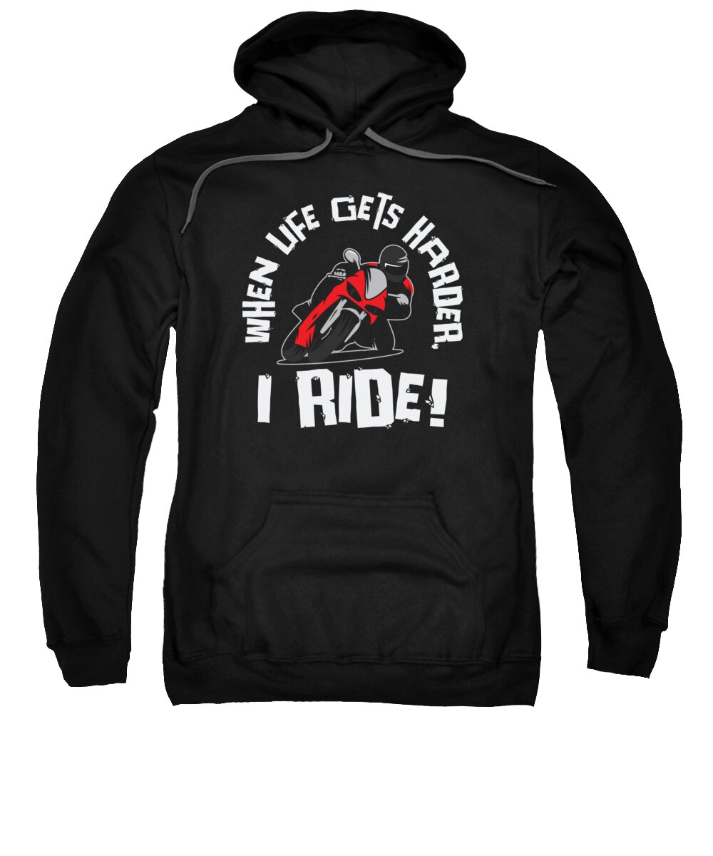Motorcycle Fan Sweatshirt featuring the digital art Motorcycle Fan Riding Biker Motorcycle Wings #3 by Toms Tee Store