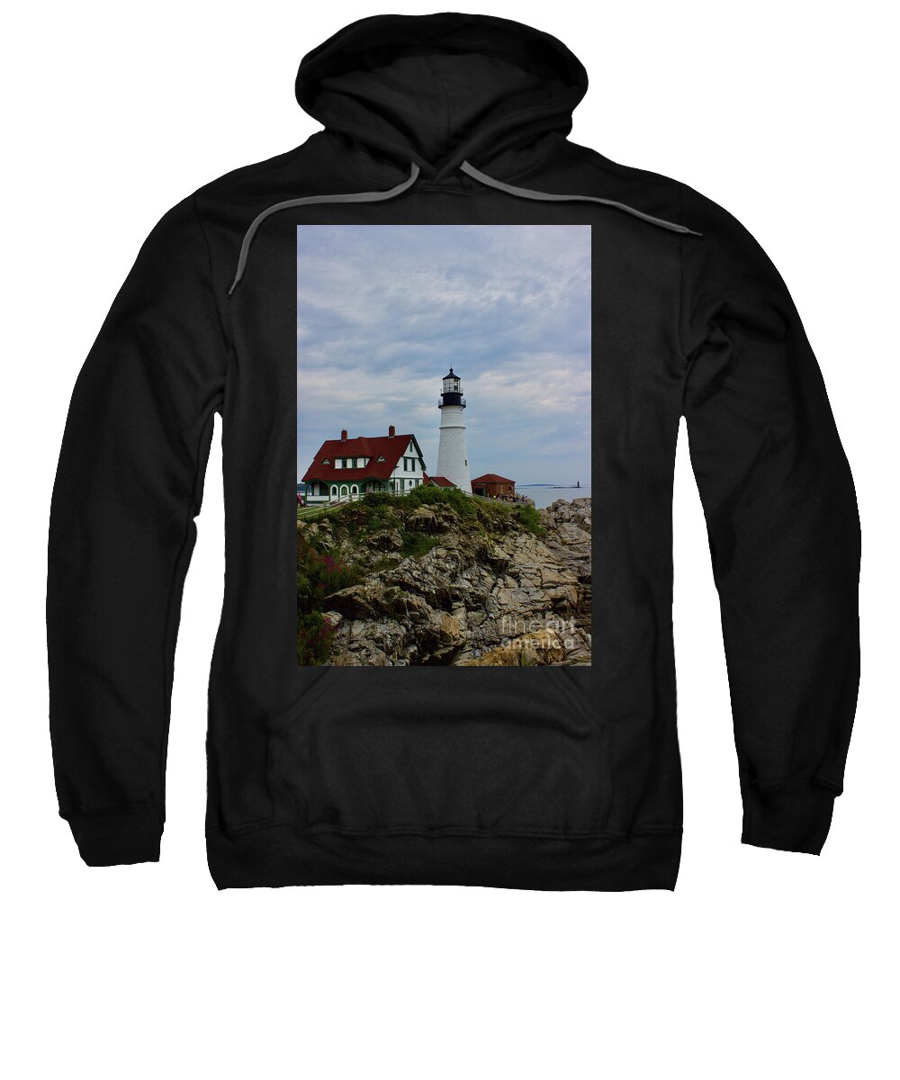 Maine Sweatshirt featuring the photograph Portland Headlight #6 by Annamaria Frost
