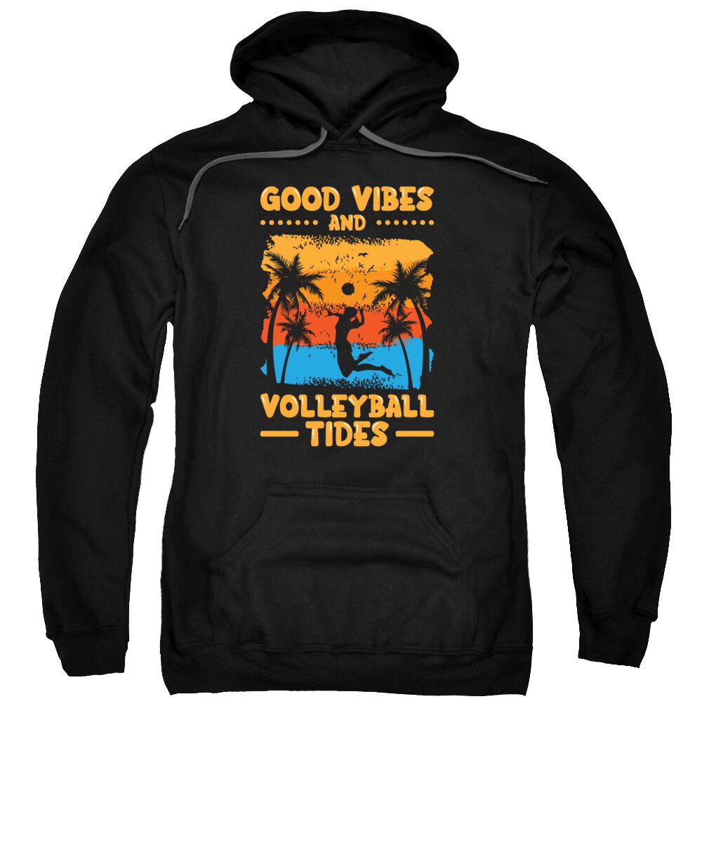 Volleyball Sweatshirt featuring the digital art Volleyball Tropical Summer Sport Volleyball Players #6 by Toms Tee Store