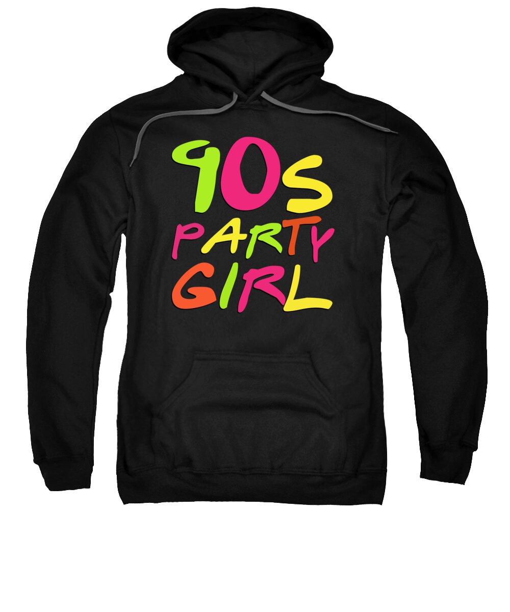 Retro Sweatshirt featuring the digital art 90s Party Girl by Flippin Sweet Gear