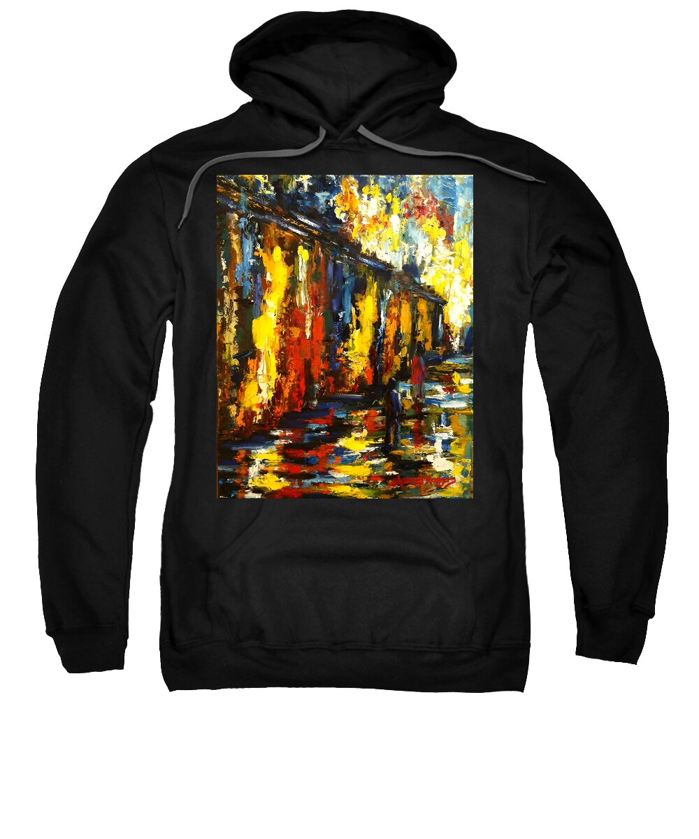 Abstract Art Sweatshirt featuring the painting Abstract Street I by Sherrell Rodgers