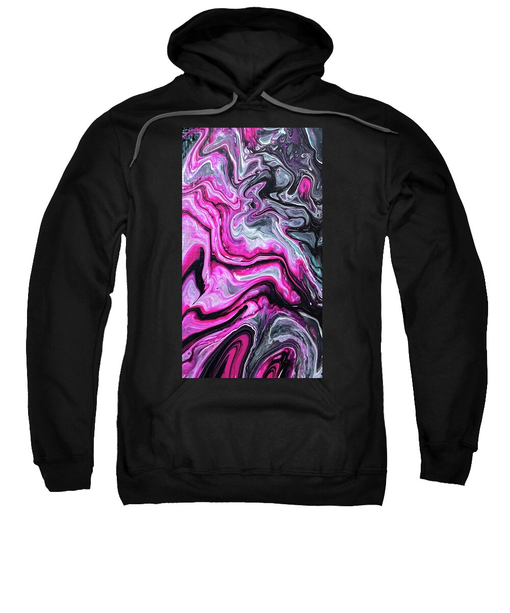 Abstract Sweatshirt featuring the painting Acrylic Pouring Art Abstract Fluid Painting 02 by Matthias Hauser