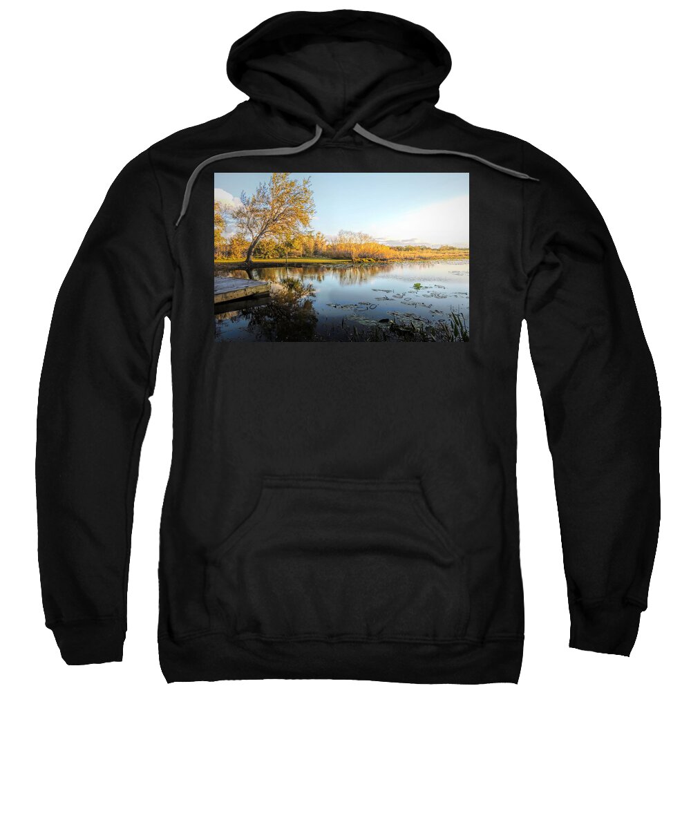 Frierson Lake Sweatshirt featuring the photograph Afternoon Light on Frierson Lake by Susan Hope Finley