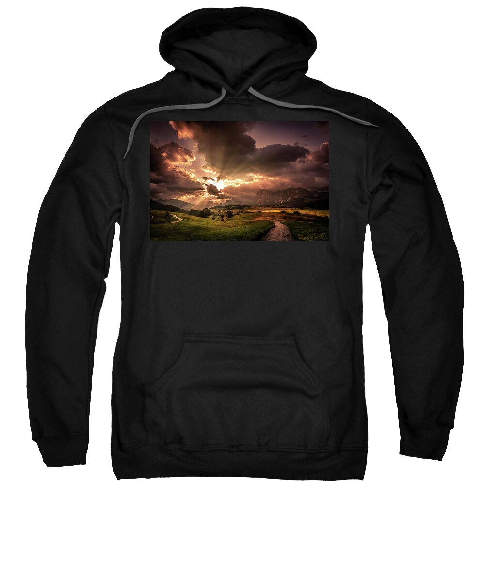 Sunset Sweatshirt featuring the photograph Alpine Eternity by Andrew Matwijec