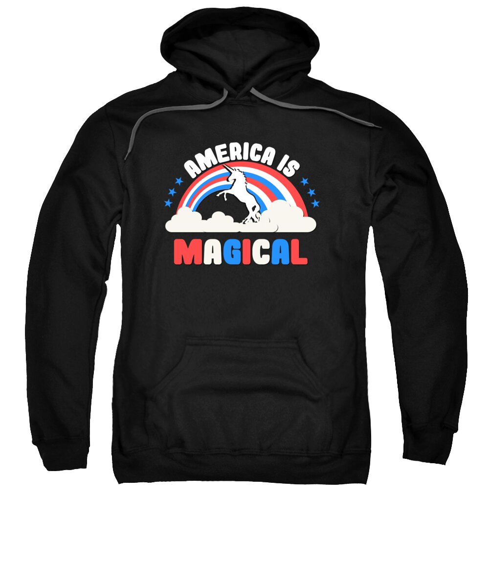 Funny Sweatshirt featuring the digital art America Is Magical by Flippin Sweet Gear