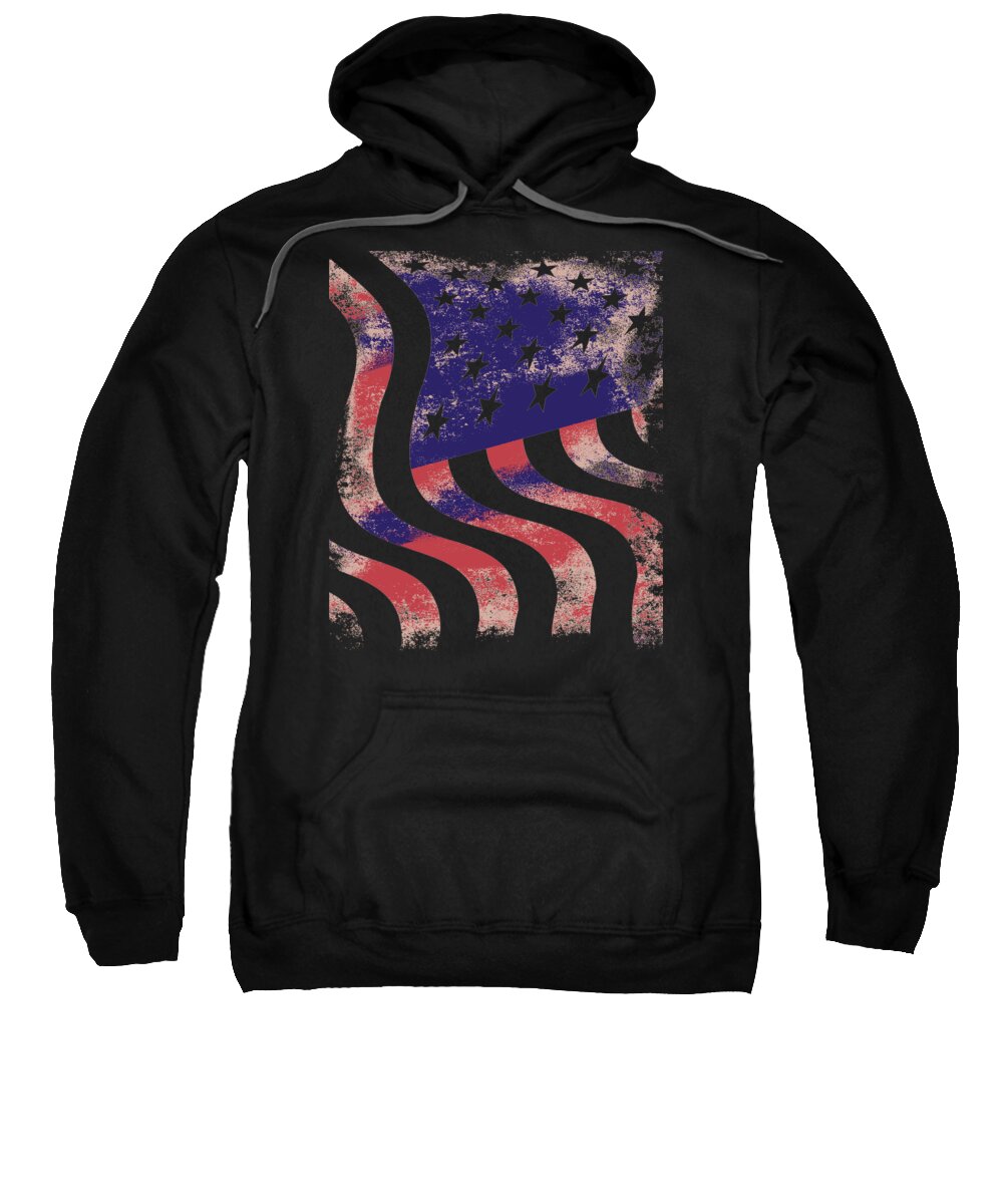 Funny Sweatshirt featuring the digital art American Flag by Flippin Sweet Gear