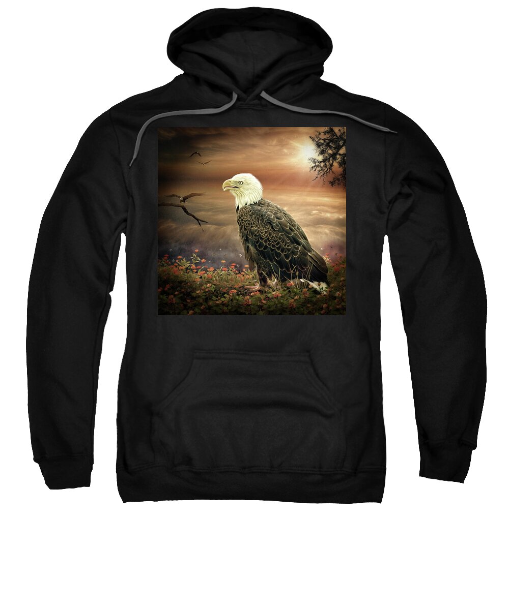 Bald Eagle Sweatshirt featuring the digital art Ari by Maggy Pease