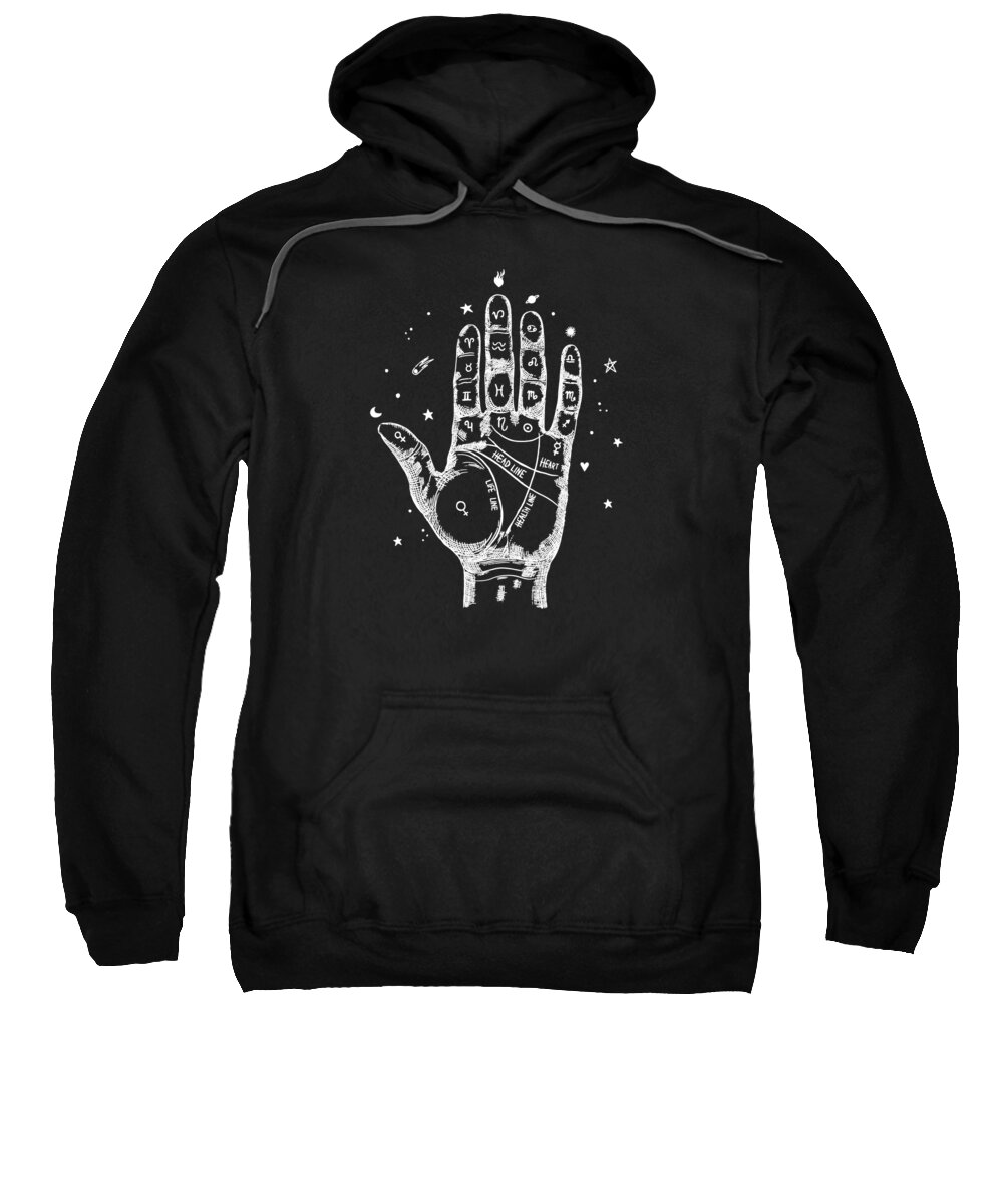 Namaste Yoga Symbol Black and White Hands Pullover Hoodie for