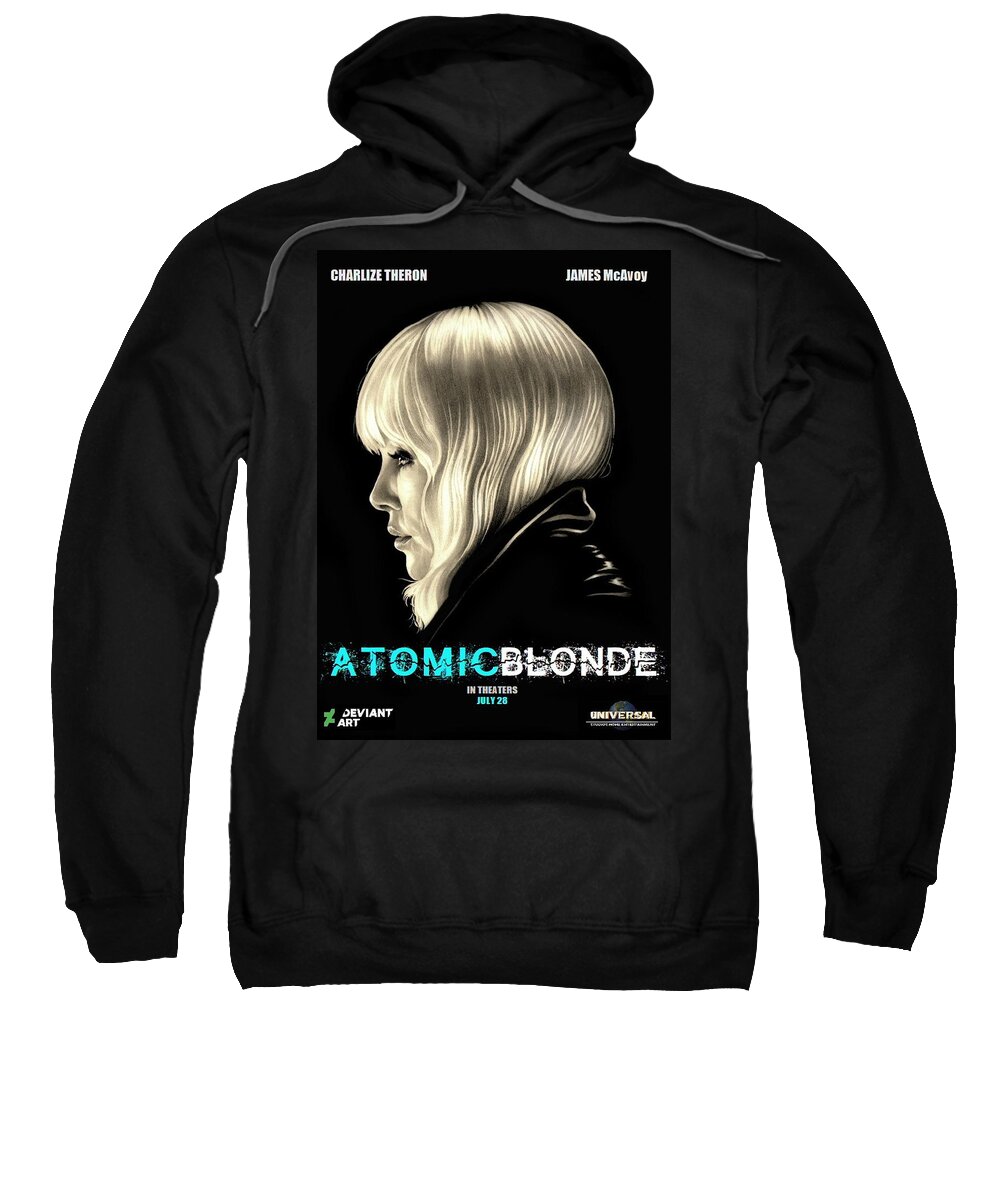 Atomic Blonde Sweatshirt featuring the drawing Atomic Blonde by Fred Larucci