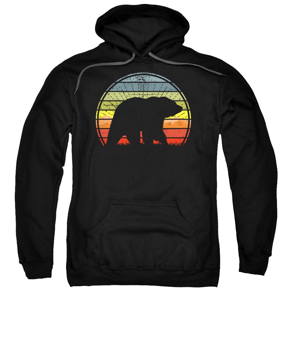 Bear Sweatshirt featuring the digital art Bear Sunset by Megan Miller