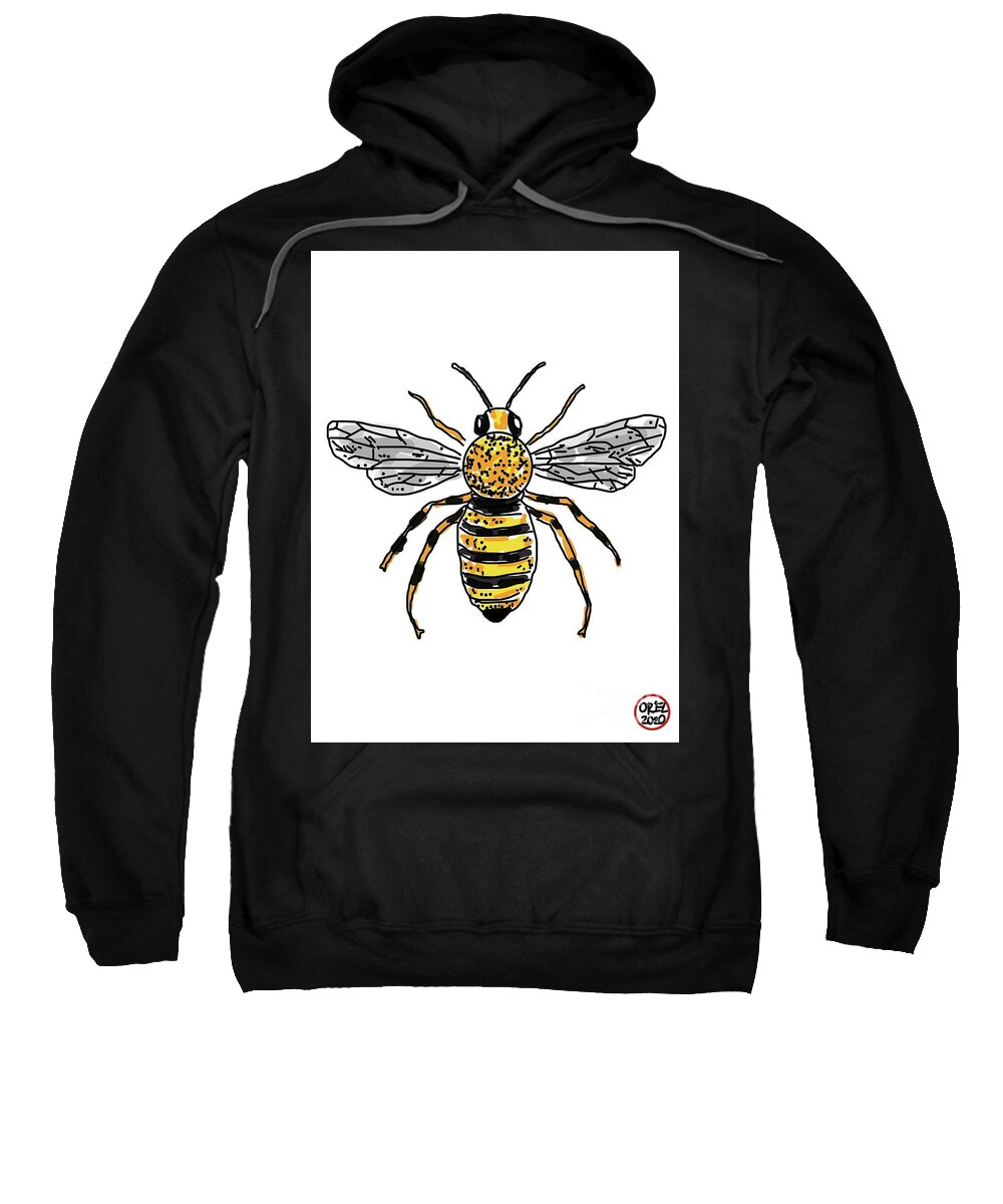  Sweatshirt featuring the painting Bee by Oriel Ceballos