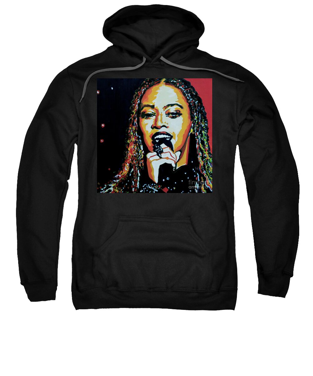 Beyonce Sweatshirt featuring the painting Beyonce by Tanya Filichkin