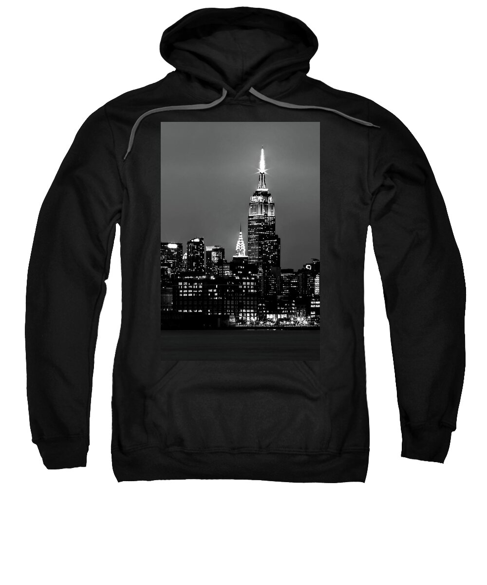 New York City Skyline At Night Sweatshirt featuring the photograph Big Brother by Az Jackson
