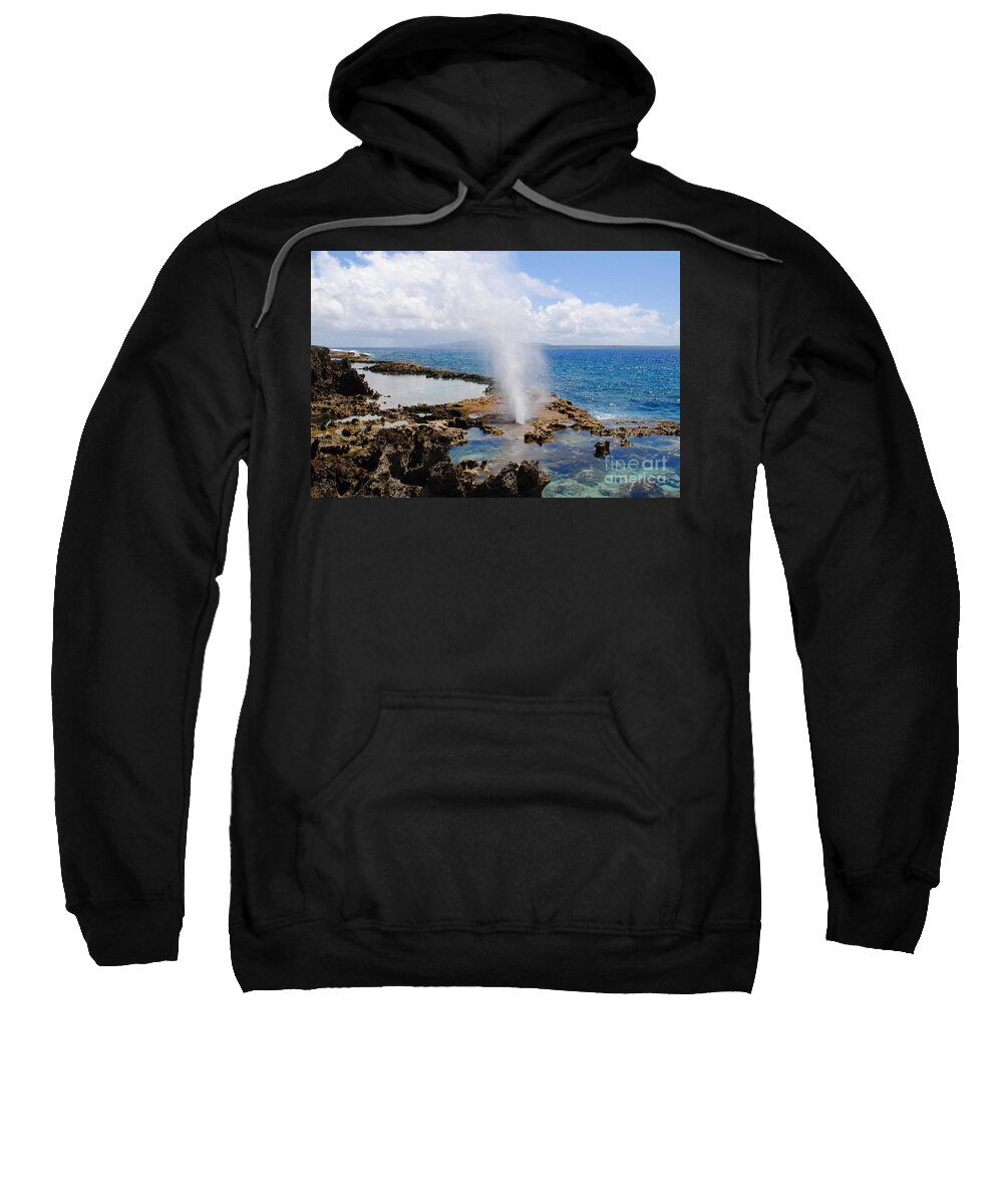Water Sweatshirt featuring the photograph Blow Hole, Tinian, CNMI by On da Raks