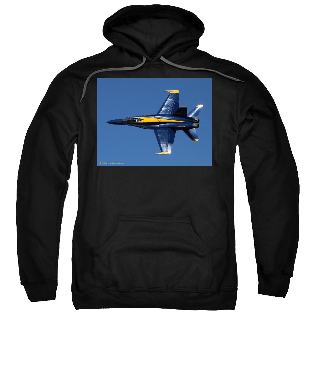 Blue Angels Sweatshirt featuring the photograph Blue Angels Solo Knife-edge by Custom Aviation Art