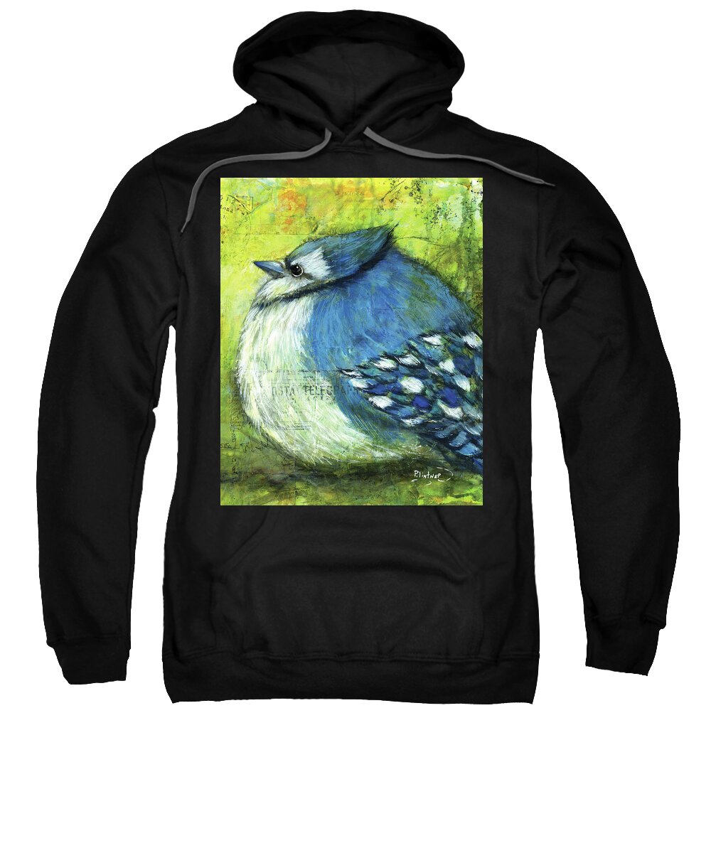 Blue Jay Sweatshirt featuring the painting Blue Jay by Patricia Lintner