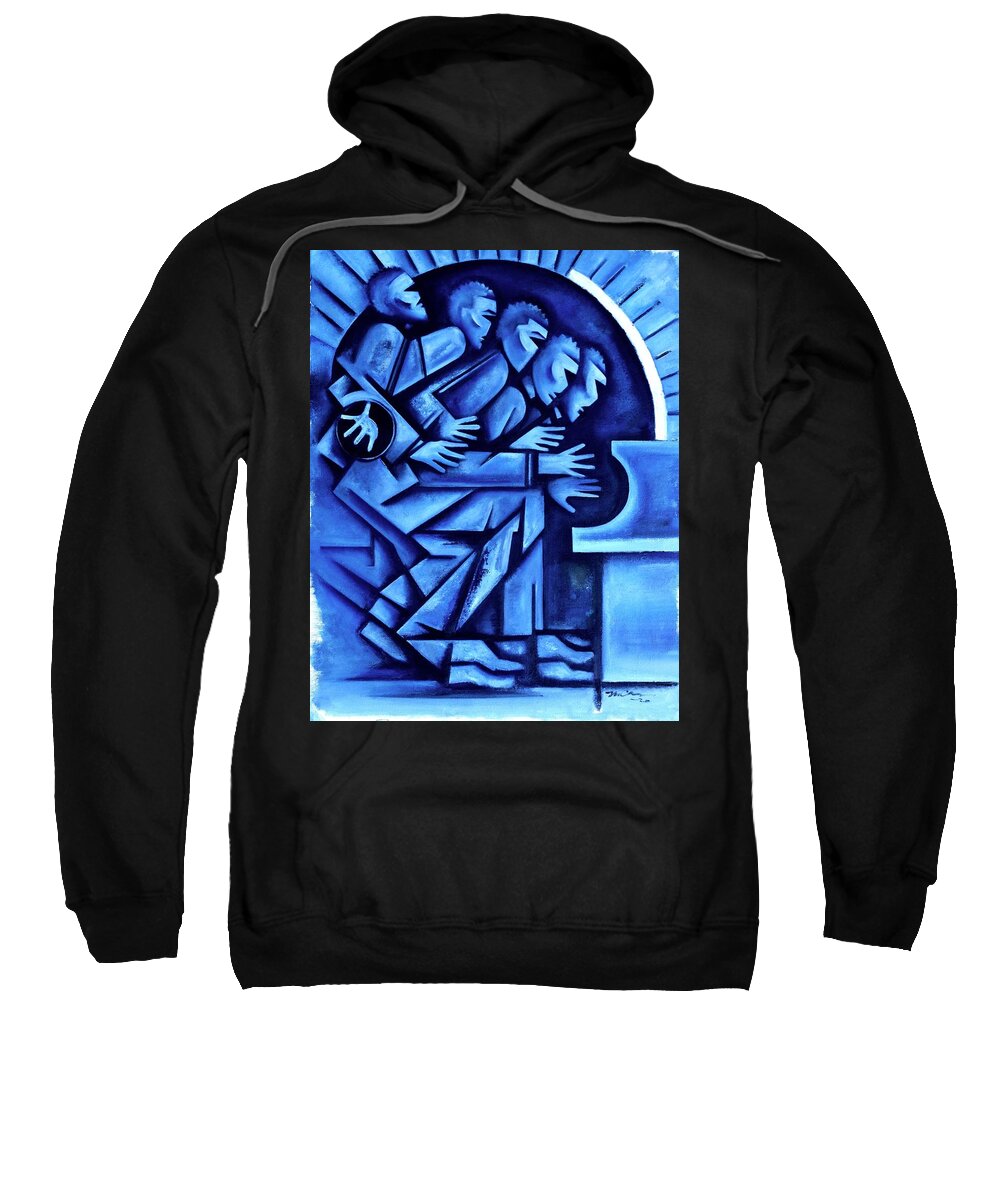 Jazz Sweatshirt featuring the painting Blues/ Ascent by Martel Chapman