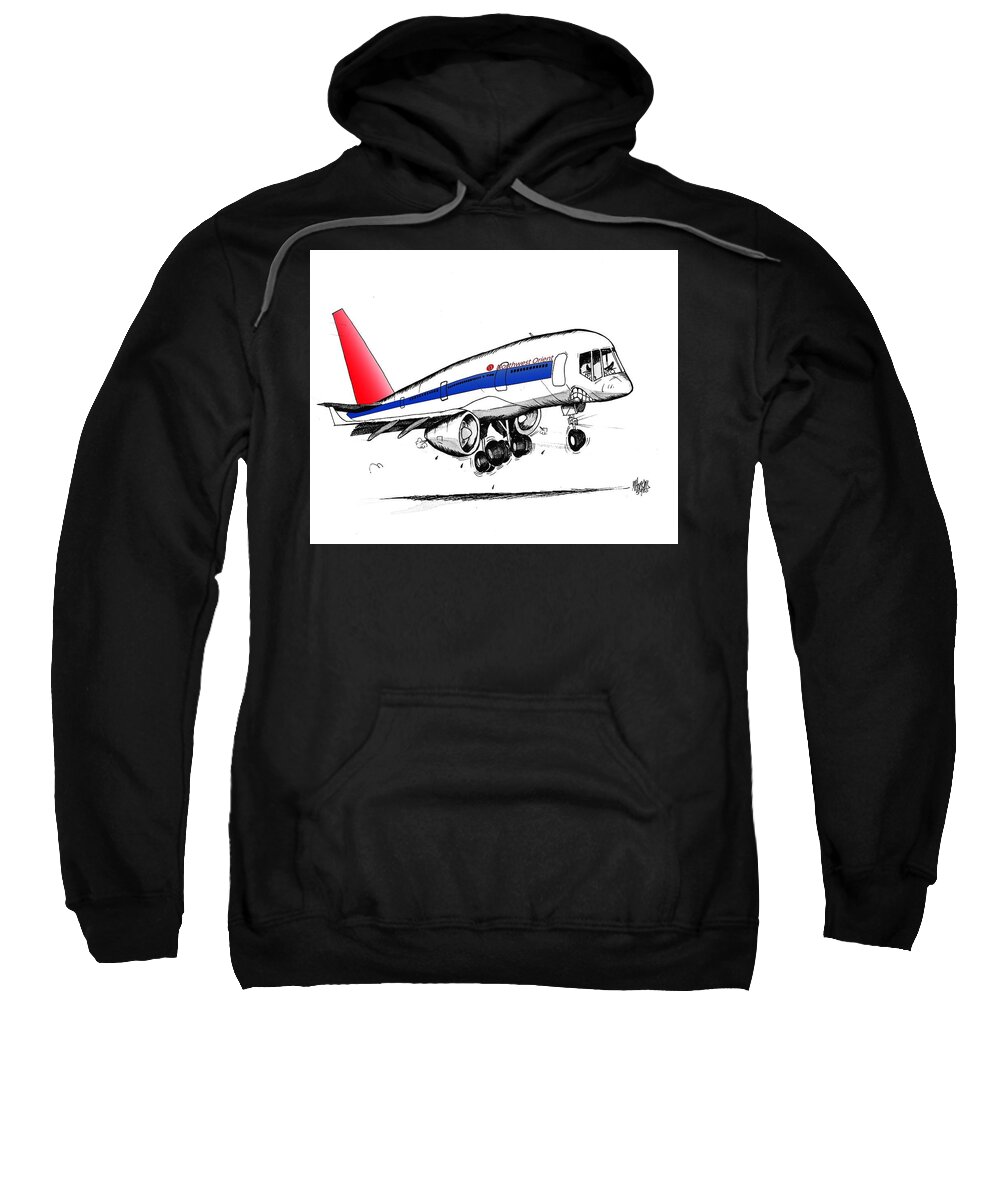 Boeing Sweatshirt featuring the drawing Boeing 757 by Michael Hopkins