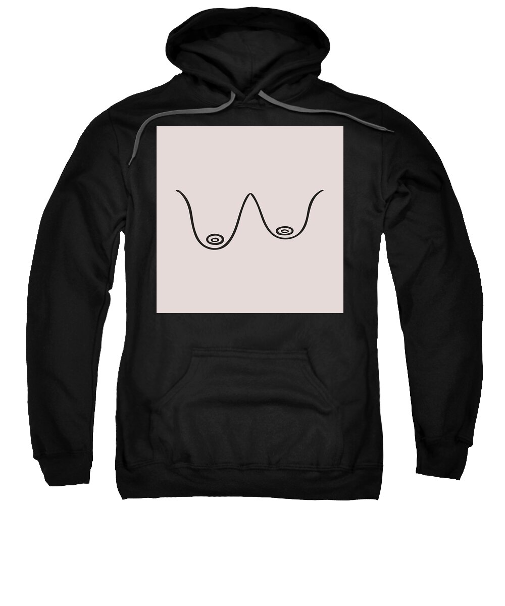Boobs tits nude line art funny woman abstract breast drawing trendy poster  wall art home decor 2/10 Adult Pull-Over Hoodie by Mounir Khalfouf - Pixels  Merch
