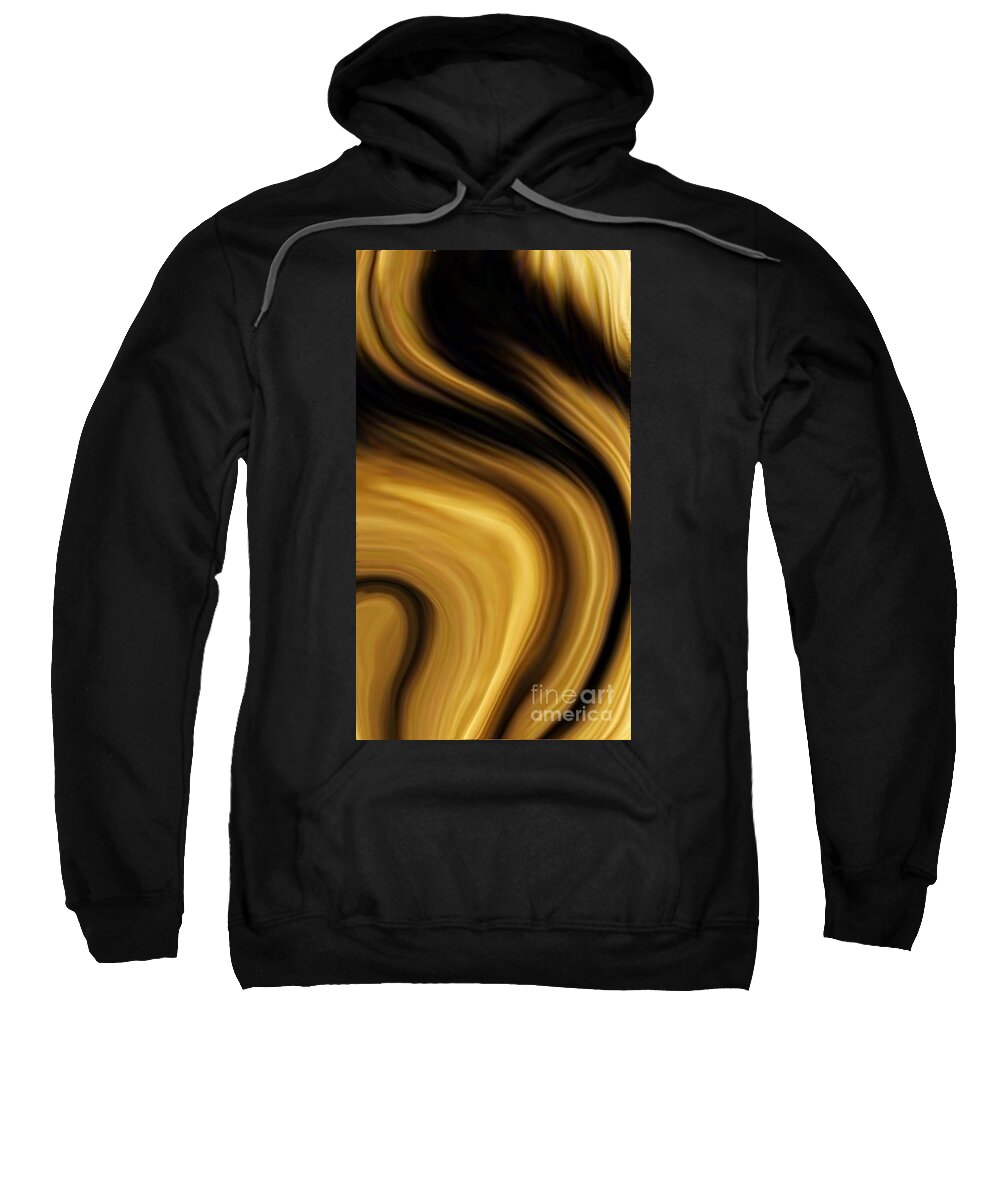 Golden Swirls Sweatshirt featuring the digital art Bossier by Glenn Hernandez
