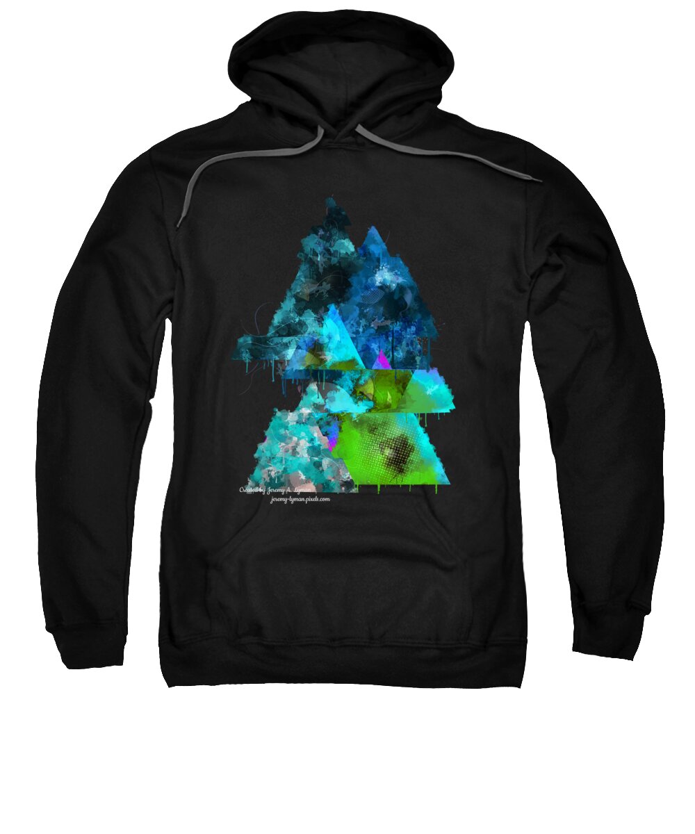 Triangle Sweatshirt featuring the digital art Broken Triangle by Jeremy Lyman