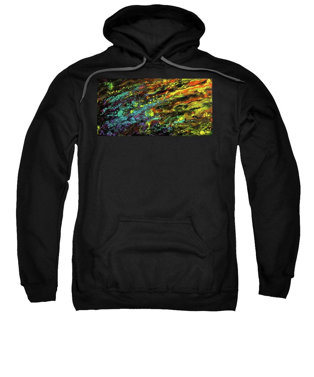 Abstract Sweatshirt featuring the painting Bubbling Beneath by Renee Logan