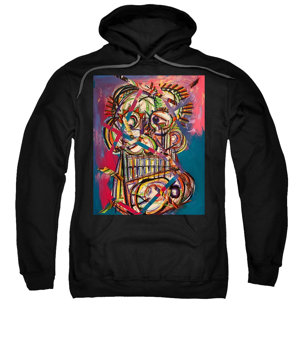 Abstract Expression Sweatshirt featuring the mixed media Bumba Clod by Julius Hannah