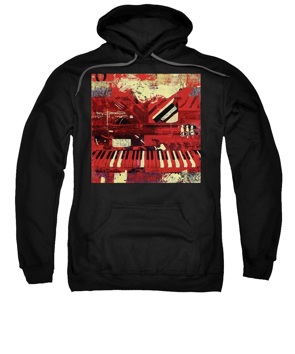 Christie Kowalski Sweatshirt featuring the mixed media Can't Stop Playing That Jazzy Music by Christie Kowalski