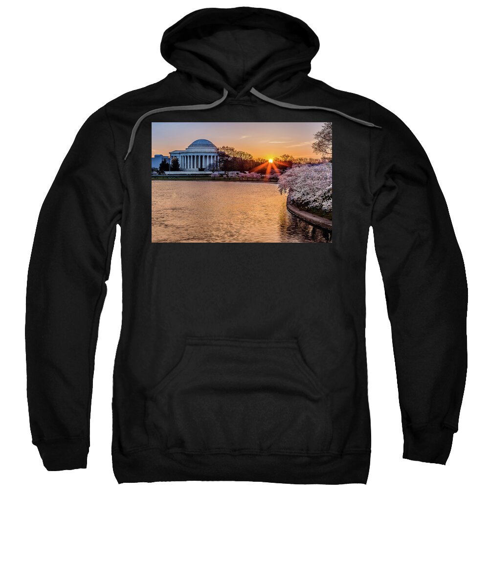 Cherry Blossoms Sweatshirt featuring the photograph Cherry blossom sunrise by Robert Miller