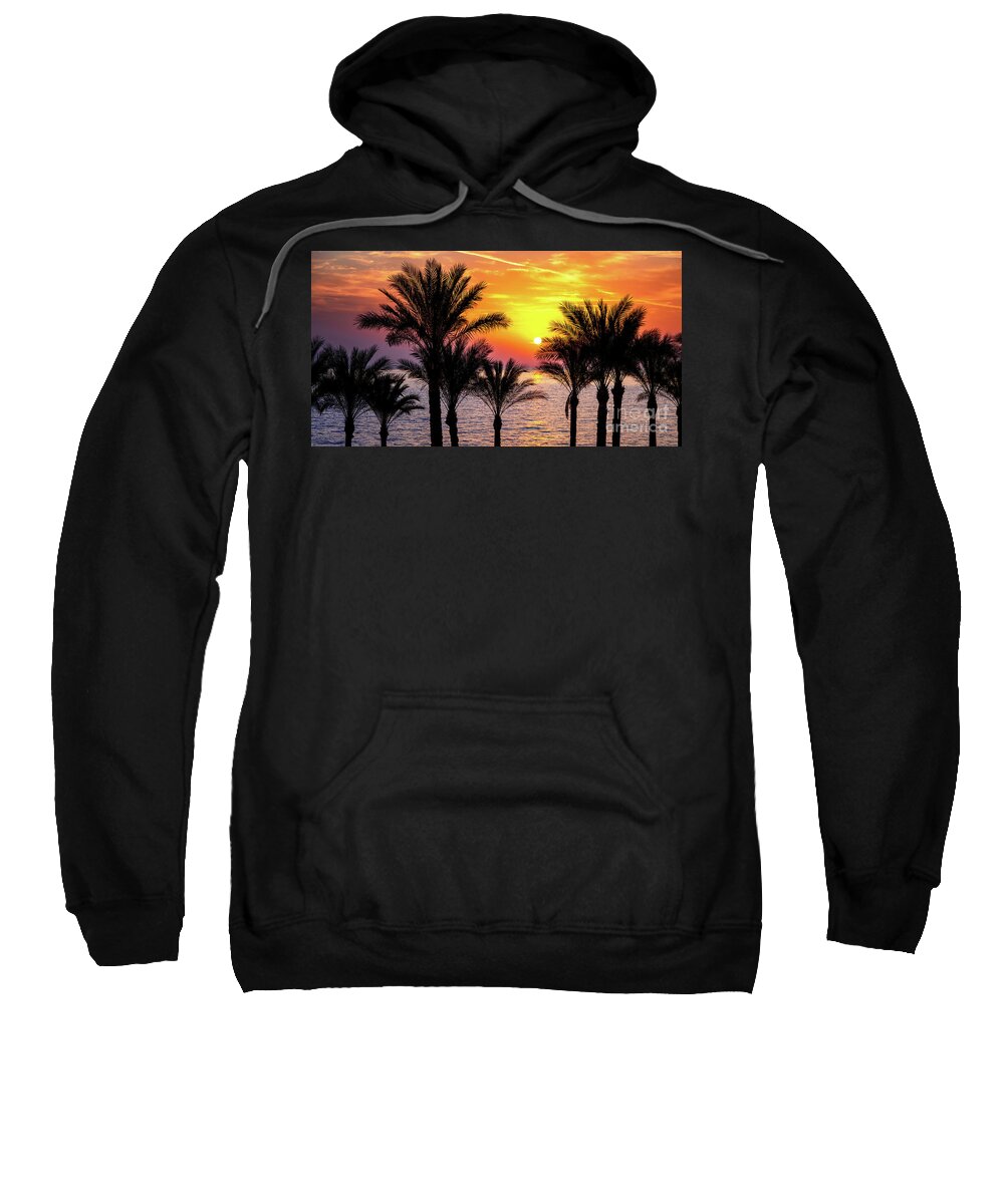 Sunrise Sweatshirt featuring the photograph Colourful sunrise over the red sea by Jane Rix