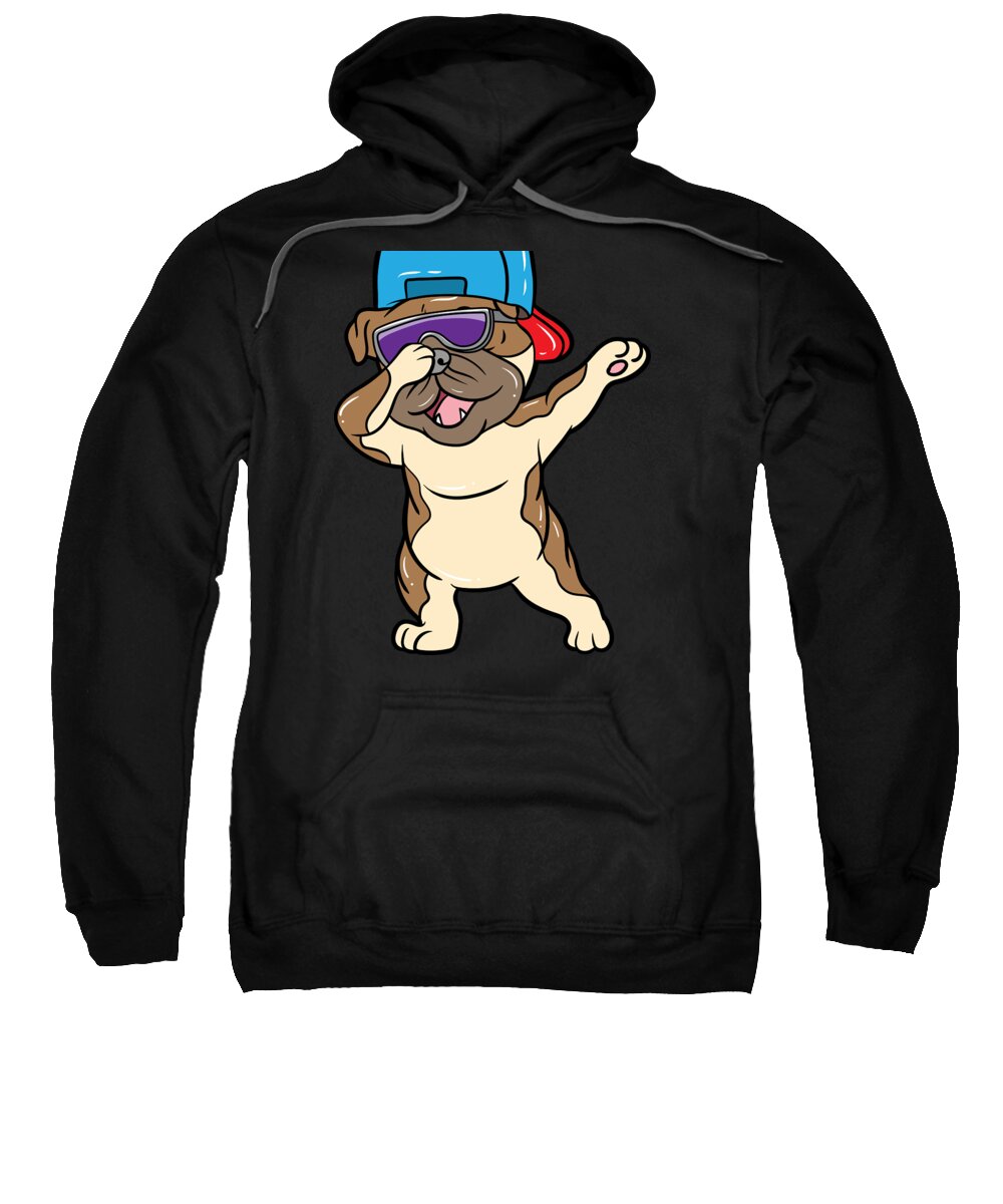 Bulldog Sweatshirt featuring the digital art Dabbing English Bulldog Dab Dancing Dog Lover Gift by Haselshirt
