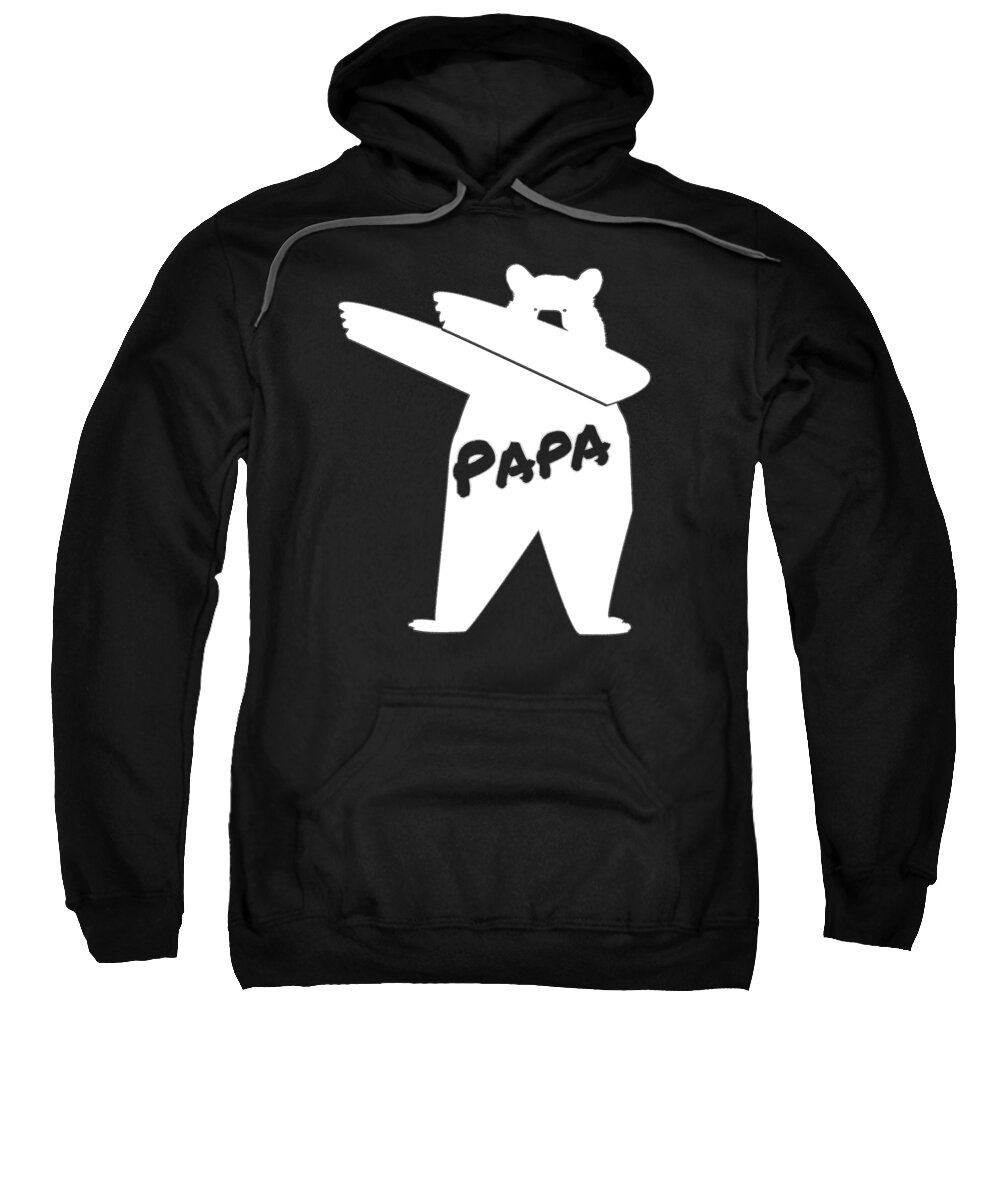 Funny Sweatshirt featuring the digital art Dabbing Papa Bear by Flippin Sweet Gear