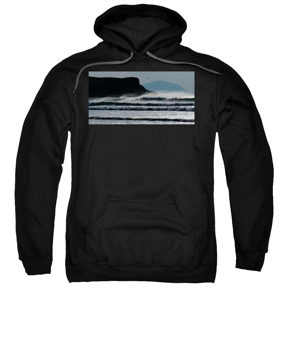 Falcarragh Sweatshirt featuring the photograph Waves - Horn Head, Donegal by John Soffe